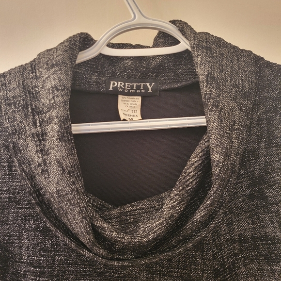 4 for $30 🌈 Pretty Woman black/silver long sleeve tunic top (medium) - Picture 2 of 7